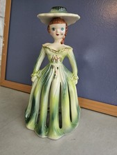 Vintage 1950s Ceramic Lady Figural Napkin Holder with Green Ivy Skirt — listing 3