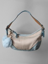 Coach Soho Mini Signature Shoulder Bag in White/Cream with Buckle Flap — listing 2