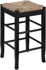 Woven Rush Seat Wooden Counter-Height Stool with Saddle Seat — listing 3