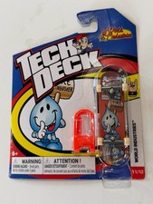 Tech Deck World Industries Fingerboard - Yellow Checkerboard Flameboy/Wet Willy