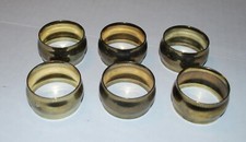 Set of 6 Vintage Hammered Brass Napkin Rings — listing 5