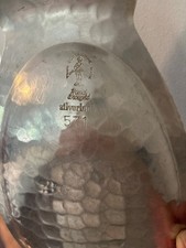 Vintage Hand-Wrought Aluminum Floral Basket with Swing Handle