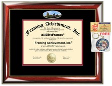 Texas Tech University Diploma Frame with Gold Embossed Seal, Mahogany Finish, Red/White Double Mat — listing 2