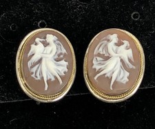 Victorian Revival Cameo Parure - Brooch & Screw-Back Earrings Set — listing 3