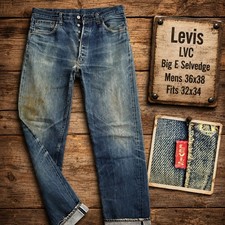 Vintage Levi's Big E Jeans, Made in USA, Button Fly, Blue Denim, W28 L32 — listing 3