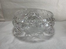 Cut Crystal Footed Bowl with Sawtooth Rim, Diamond and Fan Cut Pattern — listing 4