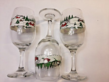 Libbey Arby's White Christmas Winter Village Wine Glasses Set of 8 — listing 5