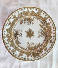 Antique Hand-Painted Nippon Porcelain Vase with Floral Cartouche and Moriage Gold Beading