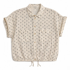 Madewell Floral Metallic Peasant Top, Size M — listing 5