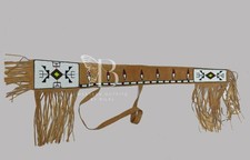Handmade Native American-Style Suede Leather Figure Doll with Beadwork and Horsehair — listing 3