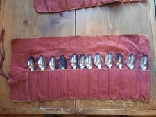 Set of 3 Ornate Silver-Plate Demitasse Teaspoons with Scrollwork Handles It's a name/logo I can't quite read — listing 3