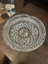 Anchor Hocking Wexford Pattern Pressed Glass Ashtray/Bowl 8" — listing 3