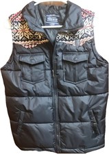 Parish Nation Essentials Men's Puffer Vest with Fair Isle Yoke, Size 2XL — listing 2