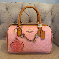 Coach Signature Jacquard Domed Satchel Handbag with Front Pocket Turnlock — listing 2