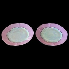 Vintage Art Deco Hand-Painted Lusterware Ashtray, Made in Japan, Lightning Bolt Border with Floral Center