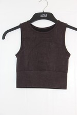 Black Short-Sleeve Ribbed Scoop-Neck Crop Top, Size XL — listing 6