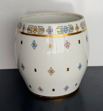 Hand-Painted Cobalt & Gold Gilt Porcelain Twin-Handled Urn Vase Mounted as Lamp, Scenic Lake Sunset Landscape, listing 5