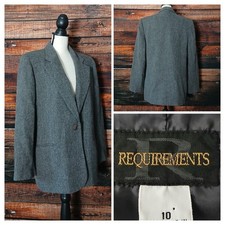 Requirements Women's Navy 100% Wool Double-Breasted Blazer with Gold Buttons, Size 14 — listing 3