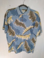 Blackwater Bay Men's Tropical Palm Leaf Print Cotton Polo Shirt, Size XL — listing 3