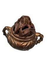 Vantine 574/2 Cast Metal Pierced Incense Burner Lid / Cover with Verdigris Patina — listing 6