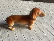 Vintage Porcelain Black Dachshund Puppy Figurine