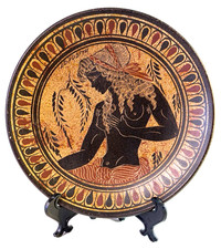 Hand-Painted Greek Ceramic Plate Mykonos Village Scene with Donkeys — listing 3
