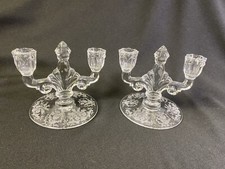 Heisey Trident Sahara Yellow Double Candlestick #134 11in — listing 2