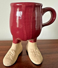Five Bridges Inc. Studio Pottery Cowboy Boot Mug with 'Footware Tucson' Sheriff Badge — listing 4