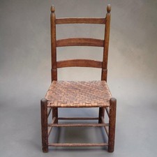 Vintage Ladder Back Side Chair with Woven Splint Seat — listing 5