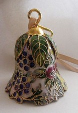 Chinese Cloisonné Enamel Bell Christmas Ornament with Fruit Motif — listing 2