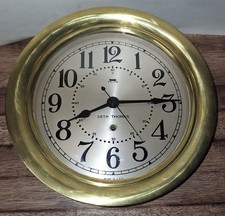 Seth Thomas Eight Day Ships Lever Wall Clock, Oak Case, 10 1/2 inch — listing 3