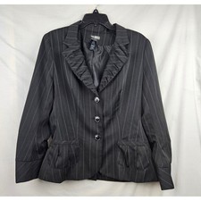 Bisou Bisou Women's Black with Red Pinstripe Dress Slacks, Size 12