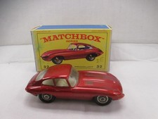 Vintage Diecast Jaguar E-Type Coupe Model Car, Red, likely 1960s British diecast (Corgi/Dinky style) — listing 2