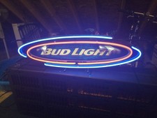 Vintage Bud Light Neon Beer Sign with Red Border — listing 5
