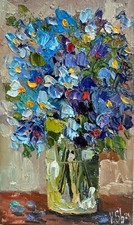 Original Floral Still Life Oil Painting of White Lilies, Signed T. Miles, Framed