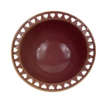 Burgundy Glazed Stoneware Serving Bowl with Scalloped Rim — listing 3