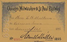 1900 Chicago, Milwaukee & St. Paul Railway Annual Employee Pass No. 4214