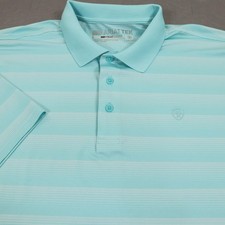 Ariat AriatTek Heat Series Men's Striped Short Sleeve Polo Shirt XL Red — listing 3