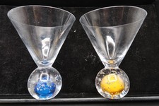 Ball-Stem Martini / Cocktail Glass with Bronze Sphere Base — listing 3