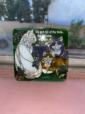 Joan Baker Designs 'Tiffany Cats' Hand-Painted Stained Glass Suncatcher / Paperweight — listing 2