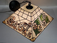 Coca-Cola Tiffany-Style Stained Glass Table Lamp with Ornate Metal Base — listing 3