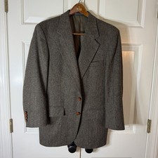 Vintage Savile Row Glenthorne Shetlands Herringbone Wool Sport Coat Blazer 42R — listing 2