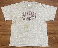 Vintage Harvard University Crest T-Shirt, Delta Pro Weight, Heather Gray, Size M — listing 4