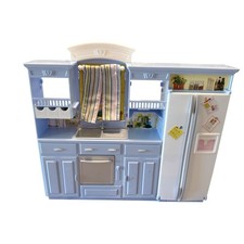 Barbie Doll House Furniture Lot - Kitchen, Refrigerator, Pool, Hutch & 2 Dolls — listing 6