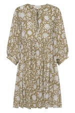 Daughters of India Block Print Cotton Tiered Maxi Dress, Rust Floral, Size M, listing 3