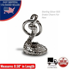 Sterling Silver Snake Chain Charm Bracelet with Heart Lobster Clasp — listing 4