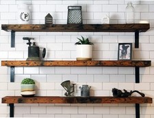 Rustic Reclaimed Wood Block Table Lamp with Linen Drum Shade — listing 5