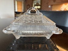 Pressed Glass Domed Butter Dish with Scalloped Underplate — listing 6