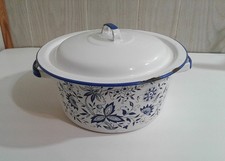 Blue Speckled Enamelware Stockpot Set with Pasta Insert, Steamer Lid & 4 Soup Bowls — listing 3