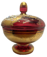 Vintage Ruby Red Depression-Era Glass Creamer with Swirl/Fan Pattern and Applied Handle — listing 2